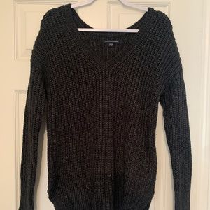 American Eagle Dark Grey Zipper Sweater (Size M)